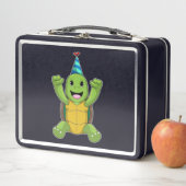 Schildkröte zum Geburtstag mit Party Hut Metall Brotdose (Beispiel)