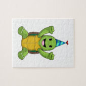 Schildkröte zum Geburtstag mit Party Hut Puzzle (Horizontal)