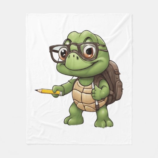 Schildkröte zurück zur Schule Fleecedecke (Vorderseite)