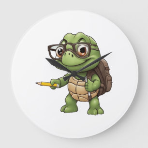 Schildkröte zurück zur Schule Große Wanduhr