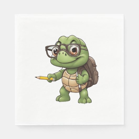 Schildkröte zurück zur Schule Serviette (Vorderseite)
