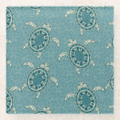 Schildkrötehintergrund Glasuntersetzer (Vorderseite)