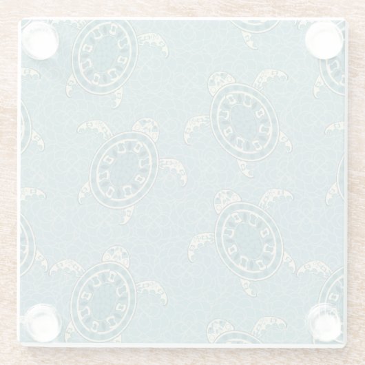 Schildkrötehintergrund Glasuntersetzer (Rückseite)