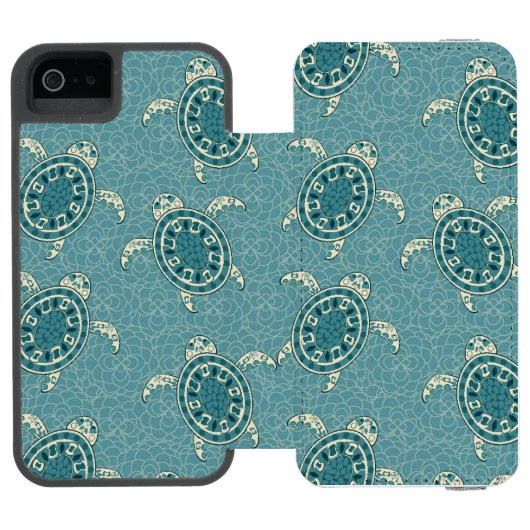 Schildkrötehintergrund Incipio iPhone Geldbeutel-Hülle (Folio Geöffnet)