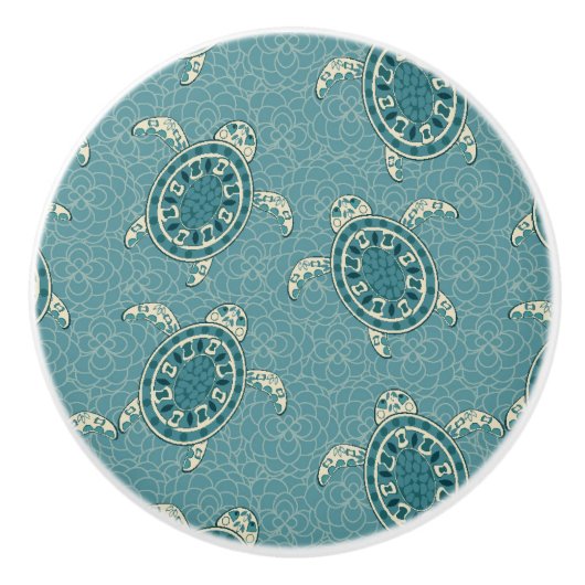 Schildkrötehintergrund Keramikknauf (Vorderseite)