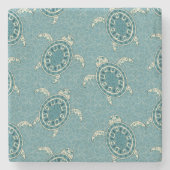 Schildkrötehintergrund Steinuntersetzer (Vorderseite)