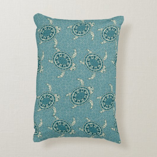 Schildkrötehintergrund Zierkissen (Rückseite(Vertikal))