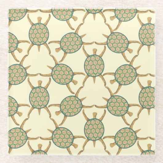 Schildkrötemuster Glasuntersetzer (Vorderseite)