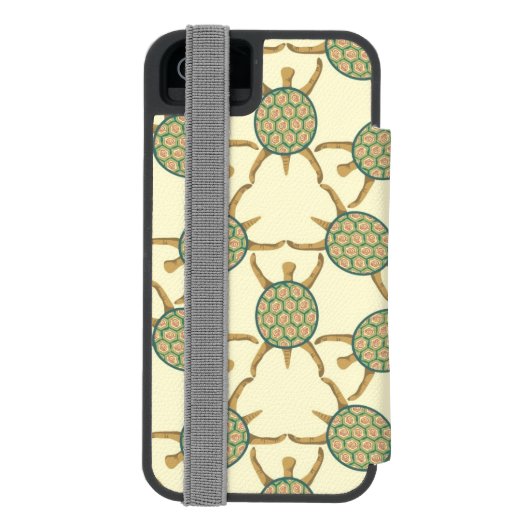 Schildkrötemuster Incipio iPhone Geldbeutel-Hülle (Folio Rückseite)