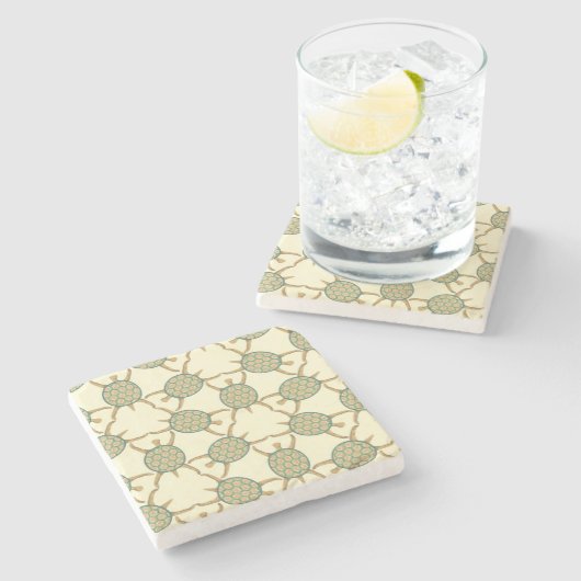 Schildkrötemuster Steinuntersetzer (Seitenansicht)