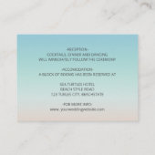 Schildkröten | Angaben zur Hochzeit am Strand Begleitkarte (Rückseite)