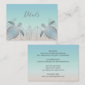 Schildkröten | Angaben zur Hochzeit am Strand Begleitkarte (Vorne/Hinten)