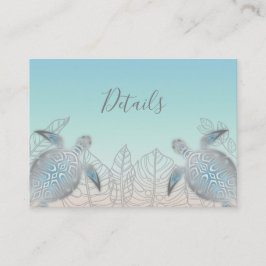 Schildkröten | Angaben zur Hochzeit am Strand Begleitkarte