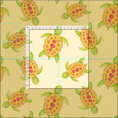 Schildkröten auf dem sandfarbenen Kunstmuster Stoff (Kachel)