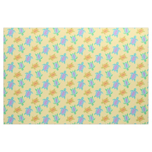 Schildkröten auf dem sandfarbenen Kunstmuster Stoff (Fat Quarter (45,7 x 55,9 cm))