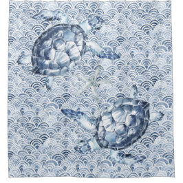 Schildkröten auf Waves Duschvorhang