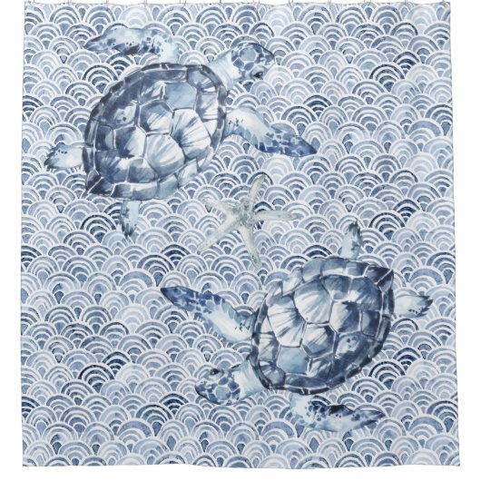 Schildkröten auf Waves Duschvorhang (Vorderseite)