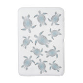 Schildkröten aus Silbermeer weiß Badematte (Vorderseite Vertikal)