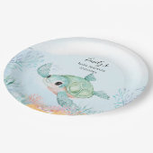 Schildkröten-Baby-Party-Papierteller Pappteller (Schrägansicht)