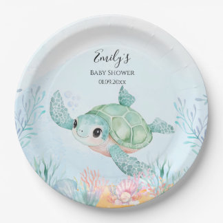 Schildkröten-Baby-Party-Papierteller Pappteller