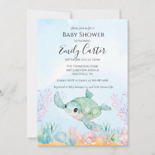 Schildkröten-Baby-Shower-Einladung - Rosa Einladung
