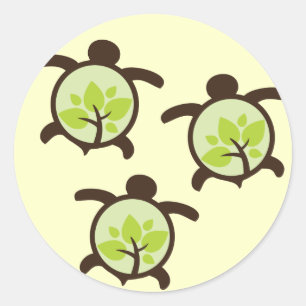 Schildkröten-Bio Planet-Aufkleber Runder Aufkleber