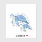 Schildkröten, blau, Niedlich, Handwerk Aufkleber (Blatt)