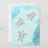 Schildkröten | Blauer Tinte | Geburtstag Einladung (Rückseite)