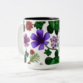 Schildkröten-Blumenmuster Zweifarbige Tasse (Vorderseite Links)