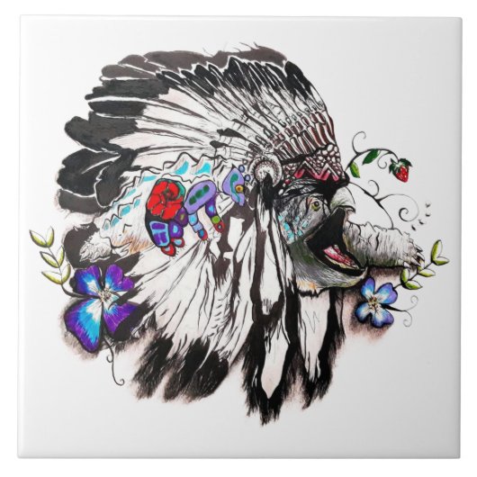 Schildkröten-Clan – Native American Feine Kultur Fliese (Vorderseite)