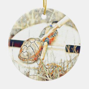 Schildkröten-Clan Rassel und Trommel Keramikornament