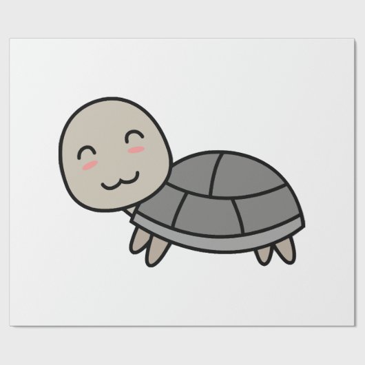 Schildkröten-Comic-Tier Geschenkpapier (Flach)