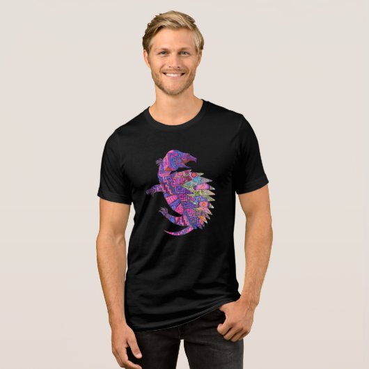 Schildkröten-Design T-Shirt Tri-Blend Shirt (Vorderseite voll)