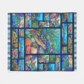 Schildkröten, die farbenfroh unter dem Ozean schwi Fleecedecke (Vorderseite (Horizontal))