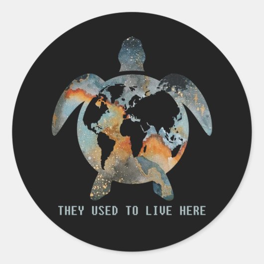 Schildkröten, die sie hier lebten, Erdschildkröten Runder Aufkleber (Vorderseite)