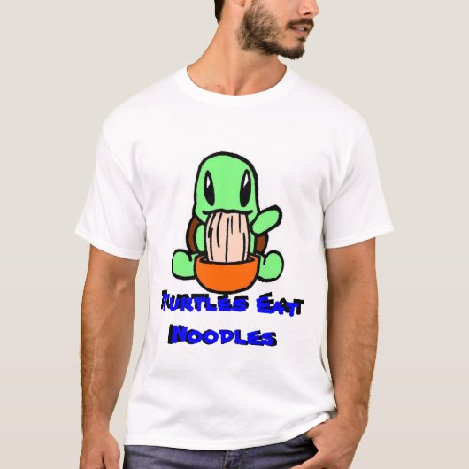 Schildkröten essen Nudeln T-Shirt (Vorderseite)