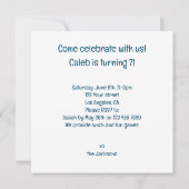 Schildkröten feiern Geburtstag mit Kuchen und Hüte Einladung (Rückseite)