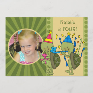 Schildkröten fertigten Kindergeburtstag besonders Einladung