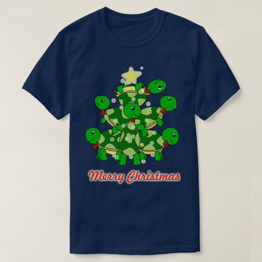 Schildkröten Frohe Weihnachten T-Shirt (Design vorne)