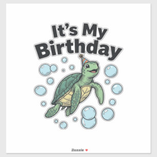 Schildkröten-Geburtstags-Shirt-Design_1 Aufkleber