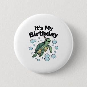 Schildkröten-Geburtstags-Shirt-Design_1 Button