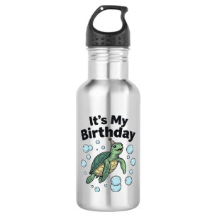 Schildkröten-Geburtstags-Shirt-Design_1 Edelstahlflasche