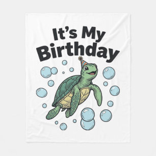 Schildkröten-Geburtstags-Shirt-Design_1 Fleecedecke