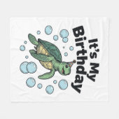 Schildkröten-Geburtstags-Shirt-Design_1 Fleecedecke (Vorderseite (Horizontal))