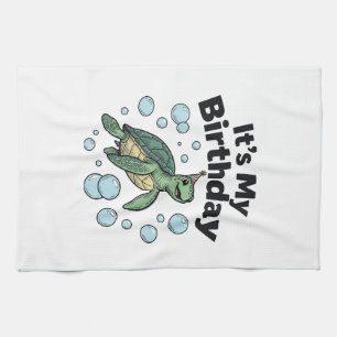 Schildkröten-Geburtstags-Shirt-Design_1 Geschirrtuch
