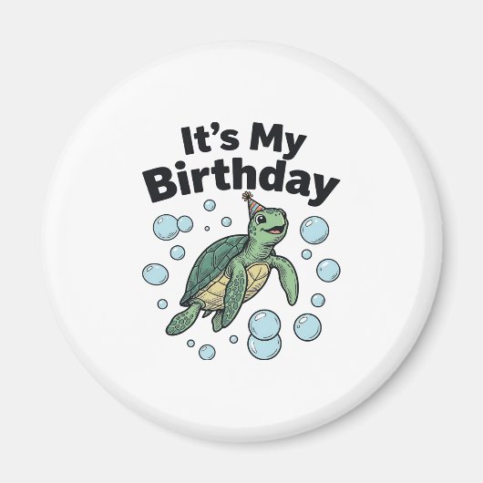 Schildkröten-Geburtstags-Shirt-Design_1 Magnet (Vorne)