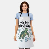 Schildkröten-Geburtstags-Shirt-Design_1 Schürze (Getragen)
