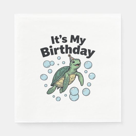 Schildkröten-Geburtstags-Shirt-Design_1 Serviette (Vorderseite)