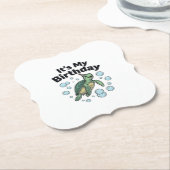 Schildkröten-Geburtstags-Shirt-Design_1 Untersetzer (angewinkelt)