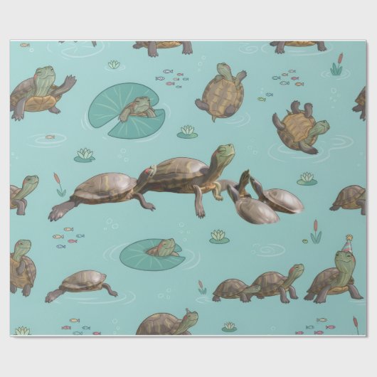 Schildkröten Geschenkpapier (Flach)